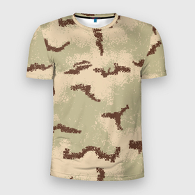 Мужская футболка 3D Slim с принтом Камуфляж American 3Color Desert (PE) в Белгороде, 100% полиэстер с улучшенными характеристиками | приталенный силуэт, круглая горловина, широкие плечи, сужается к линии бедра | desert | америка | камуфляж | маскировка | пустыня