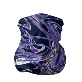 Бандана-труба 3D с принтом Фиолетовая магия. Абстракция с мраморными разводами в Тюмени, 100% полиэстер, ткань с особыми свойствами — Activecool | плотность 150‒180 г/м2; хорошо тянется, но сохраняет форму | абстракция | белый | мраморный узор | переливы | подтеки | разводы | сиреневый | темно синий | фиолетовый | хаос