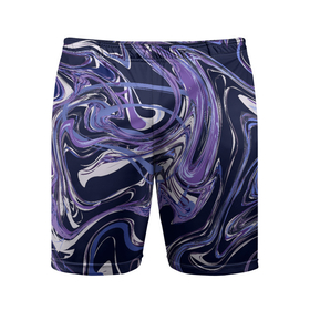 Мужские шорты спортивные с принтом Фиолетовая магия. Абстракция с мраморными разводами в Белгороде,  |  | абстракция | белый | мраморный узор | переливы | подтеки | разводы | сиреневый | темно синий | фиолетовый | хаос