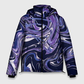 Мужская зимняя куртка 3D с принтом Фиолетовая магия. Абстракция с мраморными разводами в Белгороде, верх — 100% полиэстер; подкладка — 100% полиэстер; утеплитель — 100% полиэстер | длина ниже бедра, свободный силуэт Оверсайз. Есть воротник-стойка, отстегивающийся капюшон и ветрозащитная планка. 

Боковые карманы с листочкой на кнопках и внутренний карман на молнии. | абстракция | белый | мраморный узор | переливы | подтеки | разводы | сиреневый | темно синий | фиолетовый | хаос