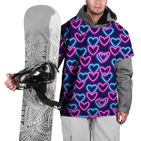Накидка на куртку 3D с принтом Неоновые сердца, паттерн в Кировске, 100% полиэстер |  | Тематика изображения на принте: абстракция | любовь | неон | неоновый | розовый | сердце | темный фон