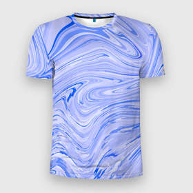 Мужская футболка 3D Slim с принтом Abstract lavender pattern в Белгороде, 100% полиэстер с улучшенными характеристиками | приталенный силуэт, круглая горловина, широкие плечи, сужается к линии бедра | абстрактно | абстрактный паттерн | абстракция | волны | паттерн | рябь | текстура