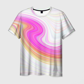 Мужская футболка 3D с принтом Abstract gradient lines в Белгороде, 100% полиэфир | прямой крой, круглый вырез горловины, длина до линии бедер | абстрактно | абстрактный паттерн | абстракция | волны | паттерн | рябь | текстура