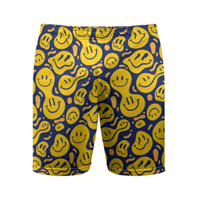 Мужские шорты спортивные с принтом Flowing emoticons в Кировске,  |  | emoji | smile | смайлки | смайлы | эмоджи | эмодзи