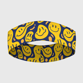 Повязка на голову 3D с принтом Flowing emoticons в Курске,  |  | emoji | smile | смайлки | смайлы | эмоджи | эмодзи