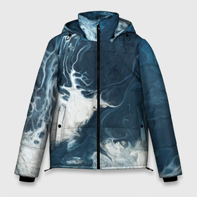 Мужская зимняя куртка 3D с принтом Texture of dark waves в Екатеринбурге, верх — 100% полиэстер; подкладка — 100% полиэстер; утеплитель — 100% полиэстер | длина ниже бедра, свободный силуэт Оверсайз. Есть воротник-стойка, отстегивающийся капюшон и ветрозащитная планка. 

Боковые карманы с листочкой на кнопках и внутренний карман на молнии. | wave | вода | водоём | волны | море | текстура | текстура волн