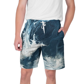 Мужские шорты 3D с принтом Texture of dark waves в Екатеринбурге,  полиэстер 100% | прямой крой, два кармана без застежек по бокам. Мягкая трикотажная резинка на поясе, внутри которой широкие завязки. Длина чуть выше колен | wave | вода | водоём | волны | море | текстура | текстура волн