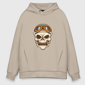 Мужское худи Oversize хлопок с принтом Biker   Skull в Кировске, френч-терри — 70% хлопок, 30% полиэстер. Мягкий теплый начес внутри —100% хлопок | боковые карманы, эластичные манжеты и нижняя кромка, капюшон на магнитной кнопке | Тематика изображения на принте: biker | death | devil | halloween | horror | skull | zombie | байкер | демон | дьявол | зло | зомби | мото | мотоцикл | призрак | скелет | хоррор | хэллоуин | череп