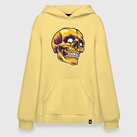 Худи SuperOversize хлопок с принтом Dead Skull в Кировске, 70% хлопок, 30% полиэстер, мягкий начес внутри | карман-кенгуру, эластичная резинка на манжетах и по нижней кромке, двухслойный капюшон
 | death | devil | halloween | horror | skull | zombie | демон | дьявол | зло | зомби | призрак | скелет | хоррор | хэллоуин | череп