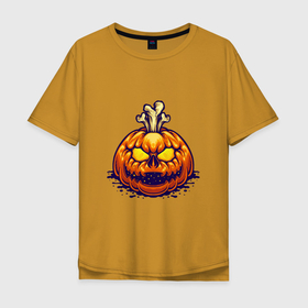 Мужская футболка хлопок Oversize с принтом Праздник   Хэллоуин в Белгороде, 100% хлопок | свободный крой, круглый ворот, “спинка” длиннее передней части | death | devil | halloween | horror | skull | zombie | демон | дьявол | зло | зомби | призрак | скелет | хоррор | хэллоуин | череп