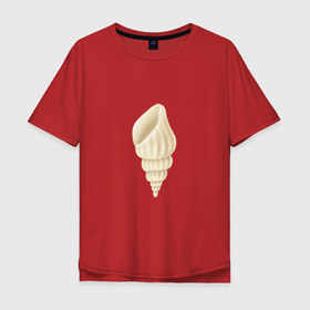 Мужская футболка хлопок Oversize с принтом рисунок Коническая ракушка в Екатеринбурге, 100% хлопок | свободный крой, круглый ворот, “спинка” длиннее передней части | лето | море | океан | отдых | отпуск | пляж | путешествия | ракушка | тропики | туризм | экзотика