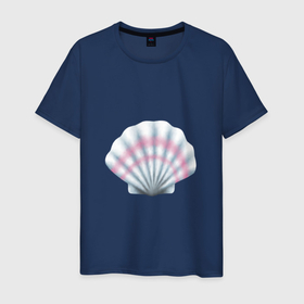 Мужская футболка хлопок с принтом рисунок Морская ракушка в Петрозаводске, 100% хлопок | прямой крой, круглый вырез горловины, длина до линии бедер, слегка спущенное плечо. | лето | море | океан | отдых | отпуск | пляж | путешествия | ракушка | тропики | туризм | экзотика