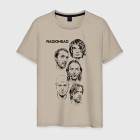 Мужская футболка хлопок с принтом Группа Radiohead в Новосибирске, 100% хлопок | прямой крой, круглый вырез горловины, длина до линии бедер, слегка спущенное плечо. | radio head | radiohead | thom yorke | одержимый чем то | радио хед | радиохед | радиохэд | рок | рок группа | том йорк | томас эдвард йорк | фанат