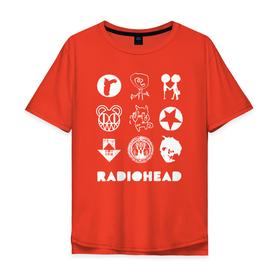 Мужская футболка хлопок Oversize с принтом Radiohead 9 знаков в Белгороде, 100% хлопок | свободный крой, круглый ворот, “спинка” длиннее передней части | radio head | radiohead | thom yorke | одержимый чем то | радио хед | радиохед | радиохэд | рок | рок группа | том йорк | томас эдвард йорк | фанат