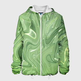Мужская куртка 3D с принтом Зеленый жидкий камуфляж в Санкт-Петербурге, ткань верха — 100% полиэстер, подклад — флис | прямой крой, подол и капюшон оформлены резинкой с фиксаторами, два кармана без застежек по бокам, один большой потайной карман на груди. Карман на груди застегивается на липучку | green | вода | воин | зеленый | камуфляж | краска | маскировка | милитари | пятна | пятно | разведчик | разводы | солдат | текстура | униформа