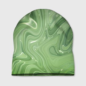 Шапка 3D с принтом Зеленый жидкий камуфляж в Тюмени, 100% полиэстер | универсальный размер, печать по всей поверхности изделия | Тематика изображения на принте: green | вода | воин | зеленый | камуфляж | краска | маскировка | милитари | пятна | пятно | разведчик | разводы | солдат | текстура | униформа