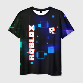Мужская футболка 3D с принтом ROBLOX неоновые кубики в Белгороде, 100% полиэфир | прямой крой, круглый вырез горловины, длина до линии бедер | roblox | игра | компьютерная игра | логотип | неон | неоновый | онлайн | онлайн игра | роблакс | роблокс
