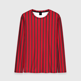 Мужской лонгслив 3D с принтом Красно черный узор в полоску в Тюмени, 100% полиэстер | длинные рукава, круглый вырез горловины, полуприлегающий силуэт | red striped | striped pattern | красный и черный | полоска | ретро