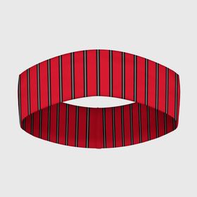 Повязка на голову 3D с принтом Красно черный узор в полоску в Кировске,  |  | red striped | striped pattern | красный и черный | полоска | ретро