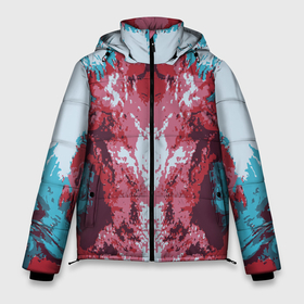Мужская зимняя куртка 3D с принтом Абстрактный ,графический рисунок, красного и  синего цвета. в Новосибирске, верх — 100% полиэстер; подкладка — 100% полиэстер; утеплитель — 100% полиэстер | длина ниже бедра, свободный силуэт Оверсайз. Есть воротник-стойка, отстегивающийся капюшон и ветрозащитная планка. 

Боковые карманы с листочкой на кнопках и внутренний карман на молнии. | абстракт | абстрактный | абстрактный рисунок | абстрактный узор | абстракция | графическая абстракция | тренд | тренды | цветная абстракция | цветной абстрактый узор
