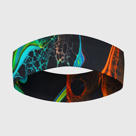 Повязка на голову 3D с принтом Цветная лава (краска) в Кировске,  |  | acid | кислота | лава | река | цвет | ярко