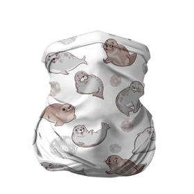 Бандана-труба 3D с принтом Милые тюлени в Санкт-Петербурге, 100% полиэстер, ткань с особыми свойствами — Activecool | плотность 150‒180 г/м2; хорошо тянется, но сохраняет форму | животное | милота | семья | тюлени | тюлень