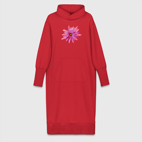 Платье удлиненное хлопок с принтом Акварельный цветок в Новосибирске,  |  | акварель | искусство | растение | рисунок | цветок