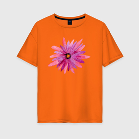 Женская футболка хлопок Oversize с принтом Акварельный цветок в Санкт-Петербурге, 100% хлопок | свободный крой, круглый ворот, спущенный рукав, длина до линии бедер
 | акварель | искусство | растение | рисунок | цветок