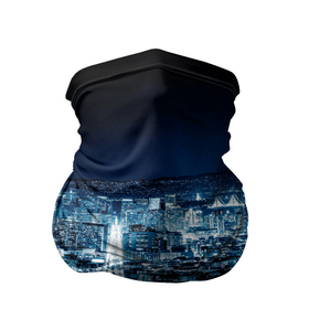 Бандана-труба 3D с принтом Ночной город (night city) в Тюмени, 100% полиэстер, ткань с особыми свойствами — Activecool | плотность 150‒180 г/м2; хорошо тянется, но сохраняет форму | city | night | город | мегаполис | ночной | ночь | огни | фонари