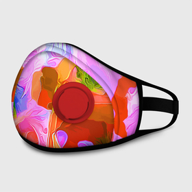 Маска из неопрена с принтом Красочный цветочный паттерн   Весна   Лето 2025   Colorful Floral Pattern   Spring   Summer 2025 в Екатеринбурге, неопрен 100% | Форма огибающая нос. Резинки для ушей с дополнительной резинкой на затылке. Клапан для выдоха для активного дыхания при занятиях спортом. Эластичный материал маски и окантовки для лучшего растяжения и прилегания маски.  | Тематика изображения на принте: abstraction | fashion | flowers | pattern | spring | summer | абстракция | весна | лето | мода | узор | цвет | цветы