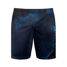 Мужские шорты спортивные с принтом Звездные облака в Кировске,  |  | вечер | галактика | звездные | звезды | небо | ночное | ночь | облака | планета
