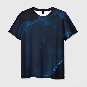 Мужская футболка 3D с принтом Звездные облака в Курске, 100% полиэфир | прямой крой, круглый вырез горловины, длина до линии бедер | Тематика изображения на принте: вечер | галактика | звездные | звезды | небо | ночное | ночь | облака | планета