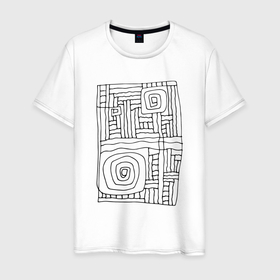Мужская футболка хлопок с принтом Абстрактный рисунок черным маркером в Екатеринбурге, 100% хлопок | прямой крой, круглый вырез горловины, длина до линии бедер, слегка спущенное плечо. | абстрактный | абстракционизм | абстракция | волнистый | геометрический | геометрия | дудл | квадратный | контур | лайн арт | маркер | обводка | полосатый | прямоугольник | прямоугольный