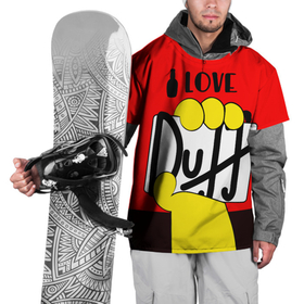 Накидка на куртку 3D с принтом Love Duff в Петрозаводске, 100% полиэстер |  | beer | duff | hand | homer | love | simpsons | гомер | даф | дафф | любовь | рука | симпсоны