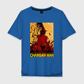 Мужская футболка хлопок Oversize с принтом CHAINSAW MAN   DENJI в Новосибирске, 100% хлопок | свободный крой, круглый ворот, “спинка” длиннее передней части | anime | chainsaw | chainsaw man | denji | man | manga | аниме | бензапила | бензопила | дендзи | дензи | дэндзи | манга | человек | человек бензопила