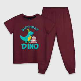 Детская пижама хлопок с принтом День рождения динозавра в Санкт-Петербурге, 100% хлопок |  брюки и футболка прямого кроя, без карманов, на брюках мягкая резинка на поясе и по низу штанин
 | 