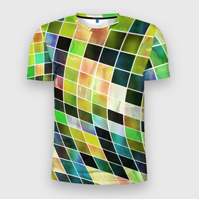 Мужская футболка 3D Slim с принтом Разноцветные квадраты | All Color Squares в Екатеринбурге, 100% полиэстер с улучшенными характеристиками | приталенный силуэт, круглая горловина, широкие плечи, сужается к линии бедра | Тематика изображения на принте: 3d | 3d graphics | 3d графика | 3д | background | illusion | optical illusions | squares | textured | витраж | геометрия | графика | иллюзии | квадраты | паттерны | узоры | фон