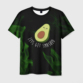 Мужская футболка 3D с принтом авокадо   зелёный огонь в Кировске, 100% полиэфир | прямой крой, круглый вырез горловины, длина до линии бедер | avocado | avocado couple | cartoon | ава | авокадо | забавно | пара авокадо | семейное веселье | смешные комиксы