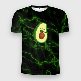 Мужская футболка 3D Slim с принтом avocado   молнии в Екатеринбурге, 100% полиэстер с улучшенными характеристиками | приталенный силуэт, круглая горловина, широкие плечи, сужается к линии бедра | avocado | avocado couple | cartoon | ава | авокадо | забавно | пара авокадо | семейное веселье | смешные комиксы