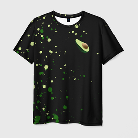 Мужская футболка 3D с принтом авокадо  avocado  брызги в Екатеринбурге, 100% полиэфир | прямой крой, круглый вырез горловины, длина до линии бедер | avocado | avocado couple | cartoon | ава | авокадо | забавно | пара авокадо | семейное веселье | смешные комиксы