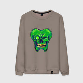 Мужской свитшот хлопок с принтом Зубной Череп в Курске, 100% хлопок |  | death | devil | halloween | horror | skull | zombie | демон | дьявол | зло | зомби | зуб | зубы | призрак | скелет | хоррор | хэллоуин | череп