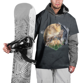 Накидка на куртку 3D с принтом волк  на  фоне луны в Тюмени, 100% полиэстер |  | Тематика изображения на принте: wolf | волк | волк на фоне луны | волчица | луна
