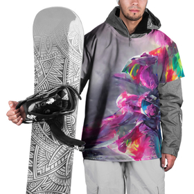 Накидка на куртку 3D с принтом Экспрессия | Красочные цвета , 100% полиэстер |  | abstraction | bright | colors | gray | multicoloured | абстракция | вселенные | краски | мир | разноцветный | серый | темный | фееричный | цвета | экспрессия | яркий