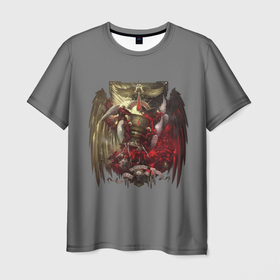 Мужская футболка 3D с принтом Blood Angels symbol в Санкт-Петербурге, 100% полиэфир | прямой крой, круглый вырез горловины, длина до линии бедер | 