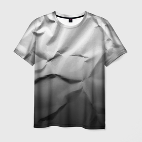 Мужская футболка 3D с принтом Мятая бумага   Текстура   Crumpled Paper   Texture , 100% полиэфир | прямой крой, круглый вырез горловины, длина до линии бедер | abstraction | fashion | paper | texture | vanguard | абстракция | авангард | бумага | мода | текстура