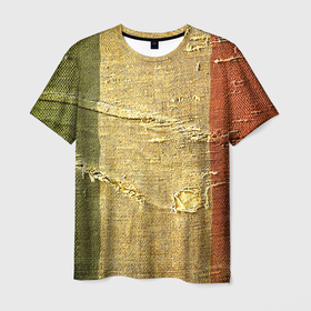 Мужская футболка 3D с принтом Флаг Италии   Мешковина   Flag of Italy   Burlap в Екатеринбурге, 100% полиэфир | прямой крой, круглый вырез горловины, длина до линии бедер | burlap | fashion | flag | italy | италия | мешковина | мода | флаг