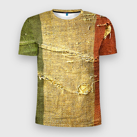 Мужская футболка 3D Slim с принтом Флаг Италии   Мешковина   Flag of Italy   Burlap в Новосибирске, 100% полиэстер с улучшенными характеристиками | приталенный силуэт, круглая горловина, широкие плечи, сужается к линии бедра | burlap | fashion | flag | italy | италия | мешковина | мода | флаг