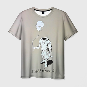 Мужская футболка 3D с принтом Radiohead голова воздушный шар , 100% полиэфир | прямой крой, круглый вырез горловины, длина до линии бедер | radio head | radiohead | thom yorke | одержимый чем то | радио хед | радиохед | радиохэд | рок | рок группа | том йорк | томас эдвард йорк | фанат