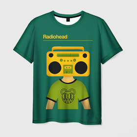 Мужская футболка 3D с принтом Radiohead голова магнитофон , 100% полиэфир | прямой крой, круглый вырез горловины, длина до линии бедер | radio head | radiohead | thom yorke | одержимый чем то | радио хед | радиохед | радиохэд | рок | рок группа | том йорк | томас эдвард йорк | фанат