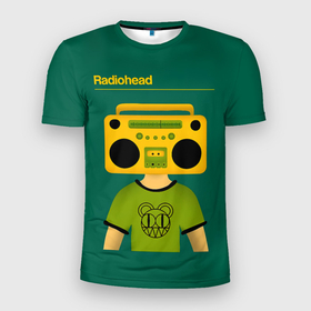Мужская футболка 3D Slim с принтом Radiohead голова магнитофон в Новосибирске, 100% полиэстер с улучшенными характеристиками | приталенный силуэт, круглая горловина, широкие плечи, сужается к линии бедра | Тематика изображения на принте: radio head | radiohead | thom yorke | одержимый чем то | радио хед | радиохед | радиохэд | рок | рок группа | том йорк | томас эдвард йорк | фанат